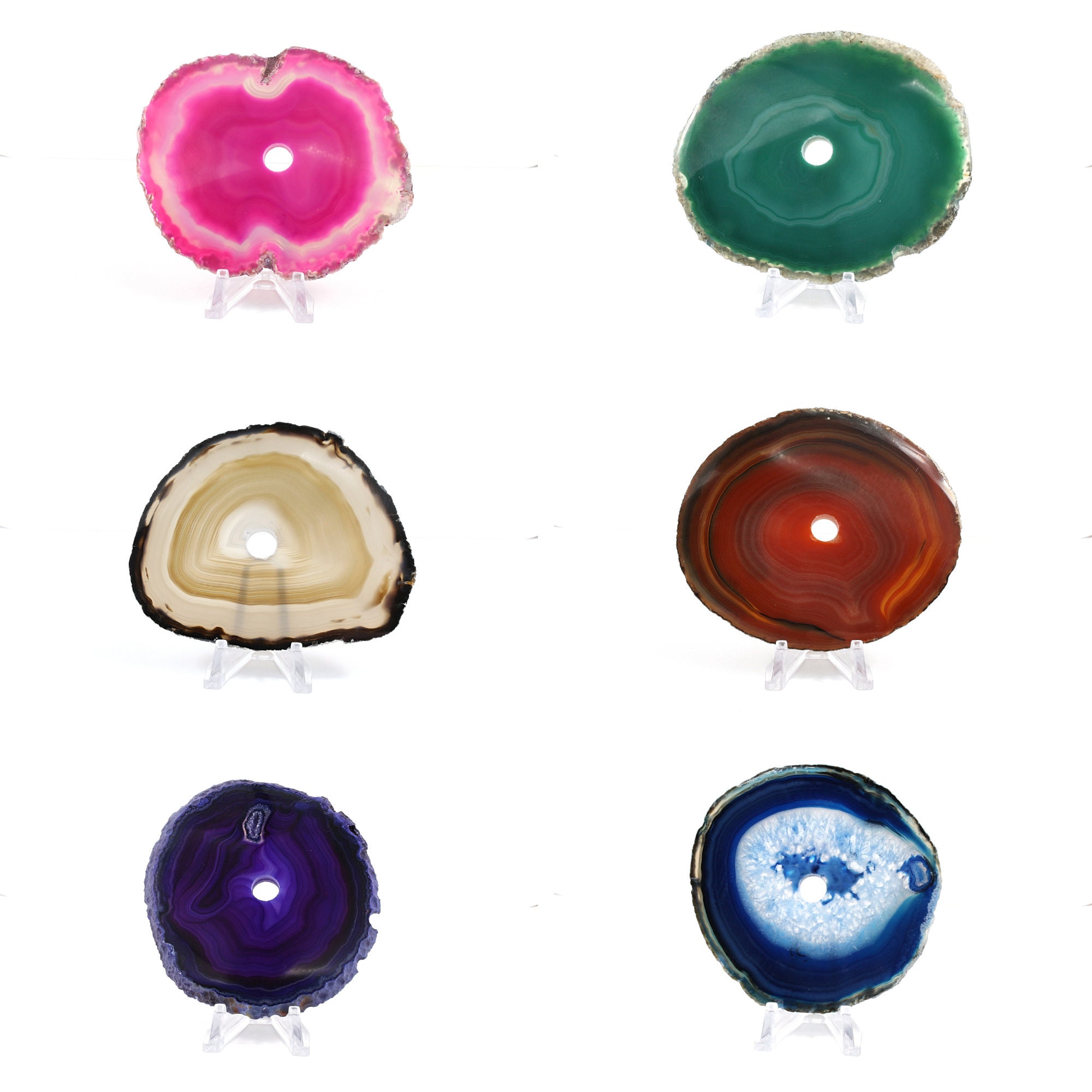 Tranche d'agate Naturelle, à L'unité, Couleur Au Choix, +/ - 9cm