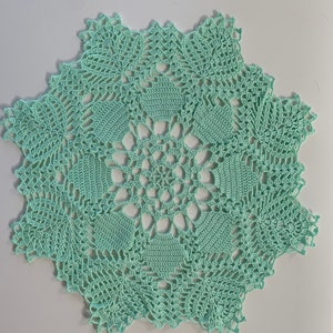 Round Mint Crocheted Doily, Crochet Doily, Lace Doily, Home Décor Doily, Mint Doily, Round Mint Table décor,