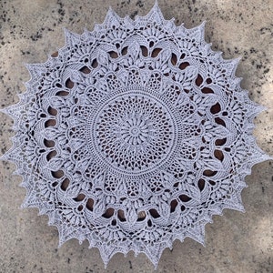 Crochet Light Gray Doily, Table Doily, 12 inch Doily, Crocheted Lace Mat, Table Décor, Entry Table Doily, Lace Crocheted Doily