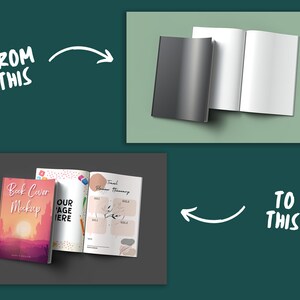 7 X 10 Open and Closed Book Mockup Psd and Jpg, Book Cover and Pages ...