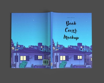 Open Book Cover Mockup PSD - JPG, Book Presentation Mockup, Branding Book Mockup Design, book advertising, front and back cover book mockup