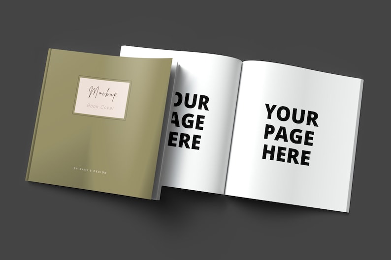 Open and Closed 8.5 X 8.5 Book Mockup PSD and JPG, Kdp Paperback Cover ...
