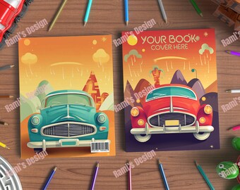 Kids Coloring Book Cover Mockup Psd and Jpg, Children's Coloring Book Mockup, KDP Children's Book Cover Mockup, Kids Paperback Book Mockup