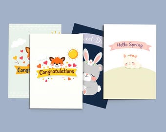 Group of Greeting Cards Mockup, Customizable holiday card mockup set, Invitation card mockup PSD, paper card mockup, layered paper mockup
