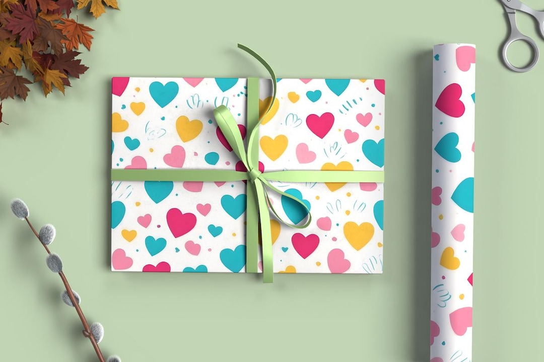 Editable Gift Wrapping Paper Mockup PSD, Seamless Pattern Mockup ...
