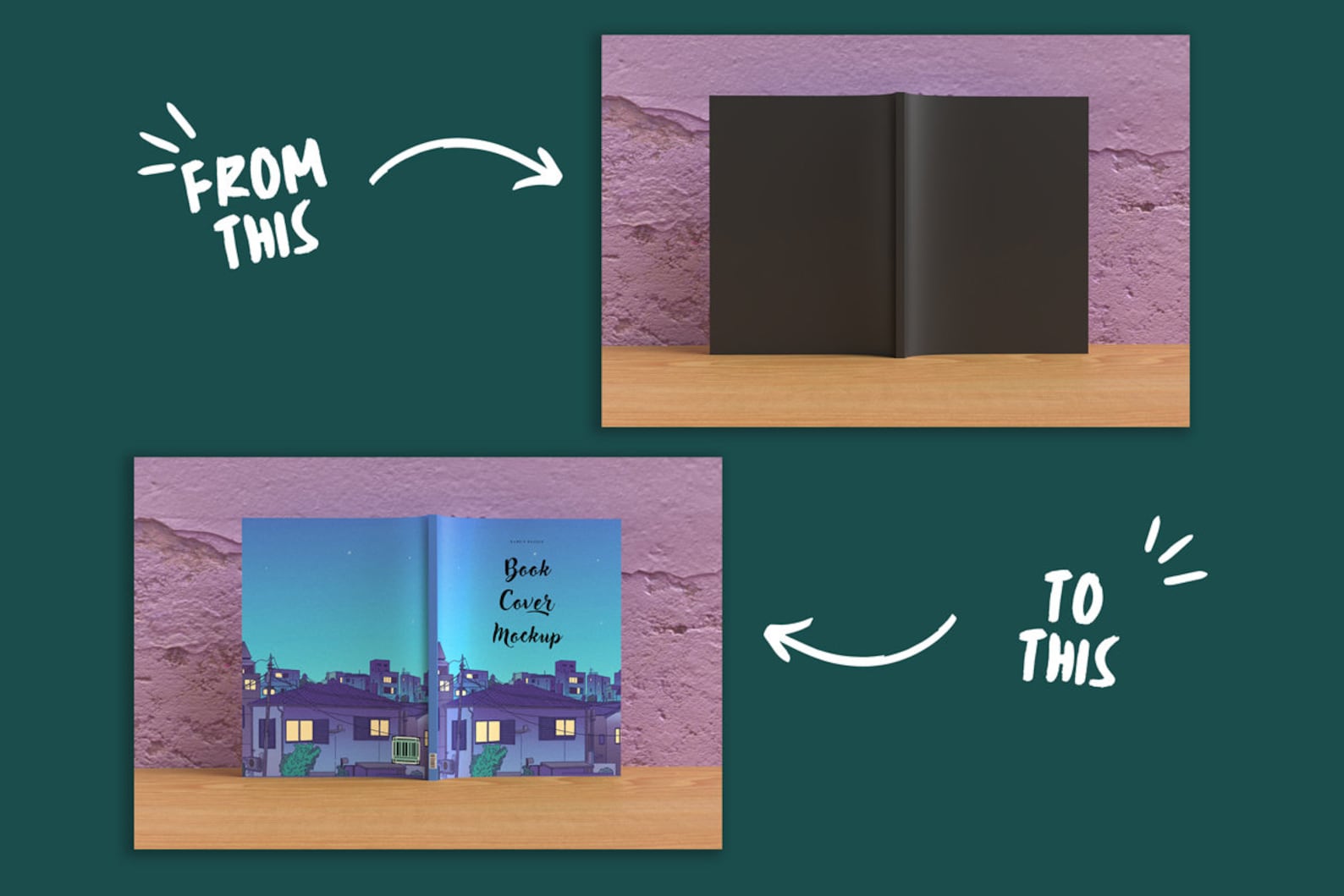 Standing Book Cover Mockup PSD and JPG, Photorealistic Softcover Book ...