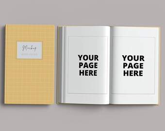 5 x 8 Open and closed hardcover book mockup, High-resolution KDP book mockup, Hardcover book presentation, Book branding mockup