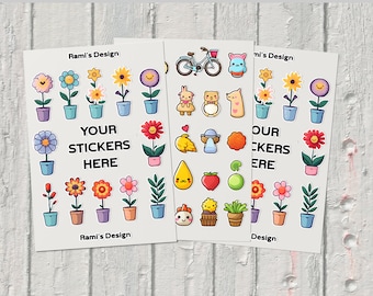 Stickers Sheets Mockup Psd and Jpg, Realistic stickers mockup for showcasing artwork, Editable sheet stickers mockup