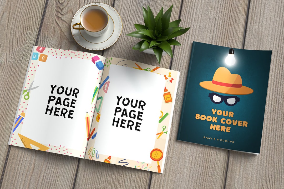 8.5 X 11 Book Cover and Pages Mockup, Open and Closed Kdp Book Mockup ...