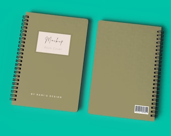 Spiral book front and back cover mockup Psd and Jpg, brand book mockup, softcover book mockup, portfolio book mockup, diary mockup Psd
