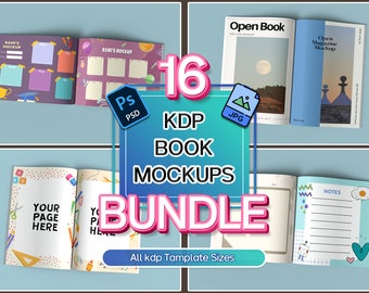 Kdp Book Mockups Bundle, Kdp A Plus Content Mockup Bundle, Open Book Mockup Bundle, Kdp Interior Mockup, Low Content Book Mockup Bundle