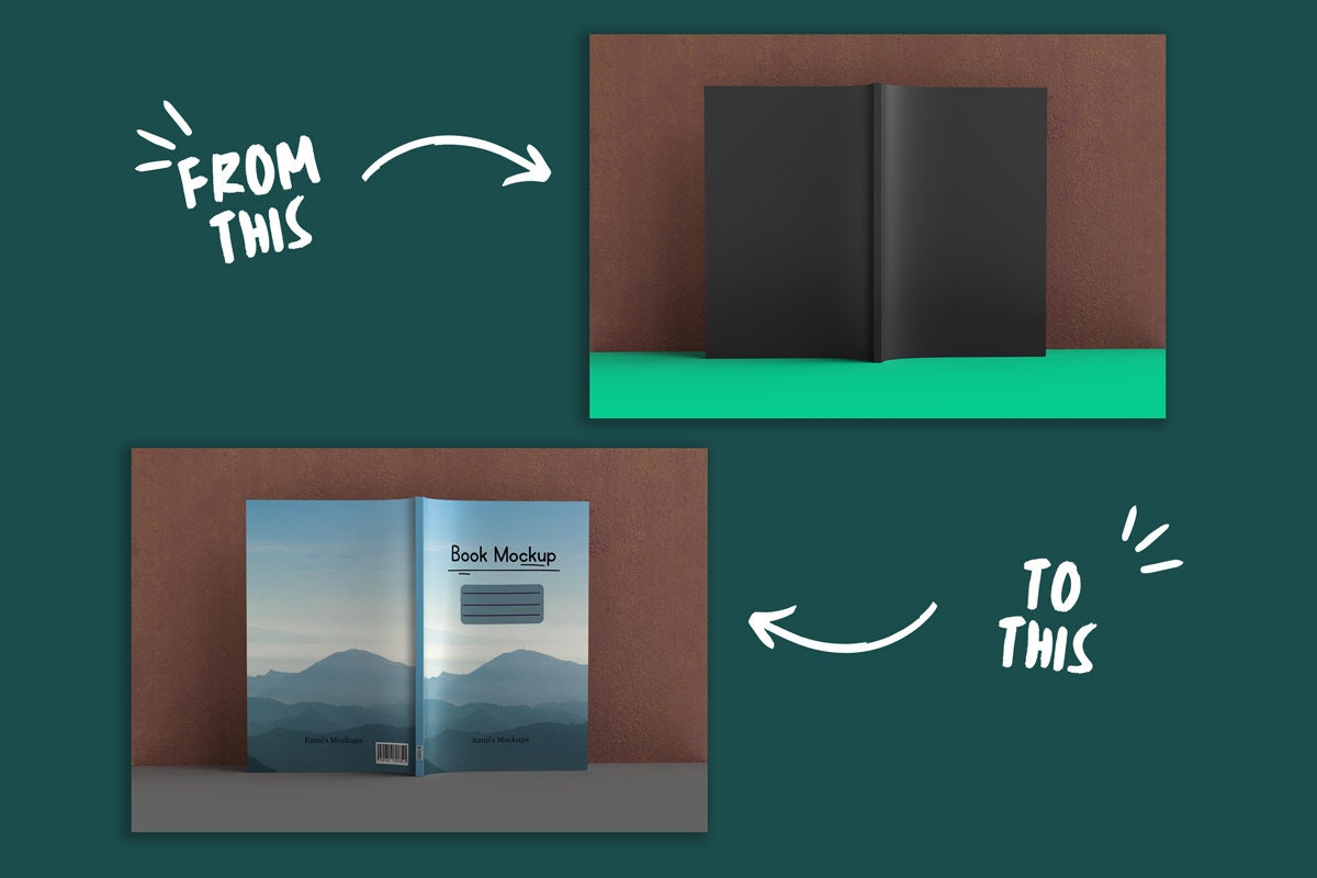Full 6 X 9 Book Cover Mockup Psd and Jpg, Softcover Book Mockup ...
