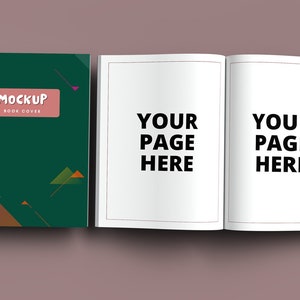 Flying 8.5 x 11 open and closed book mockup, Open and Closed Books Mockup, Paperback Mockup 8.5 x 11 Inch, Kdp A plus content mockup