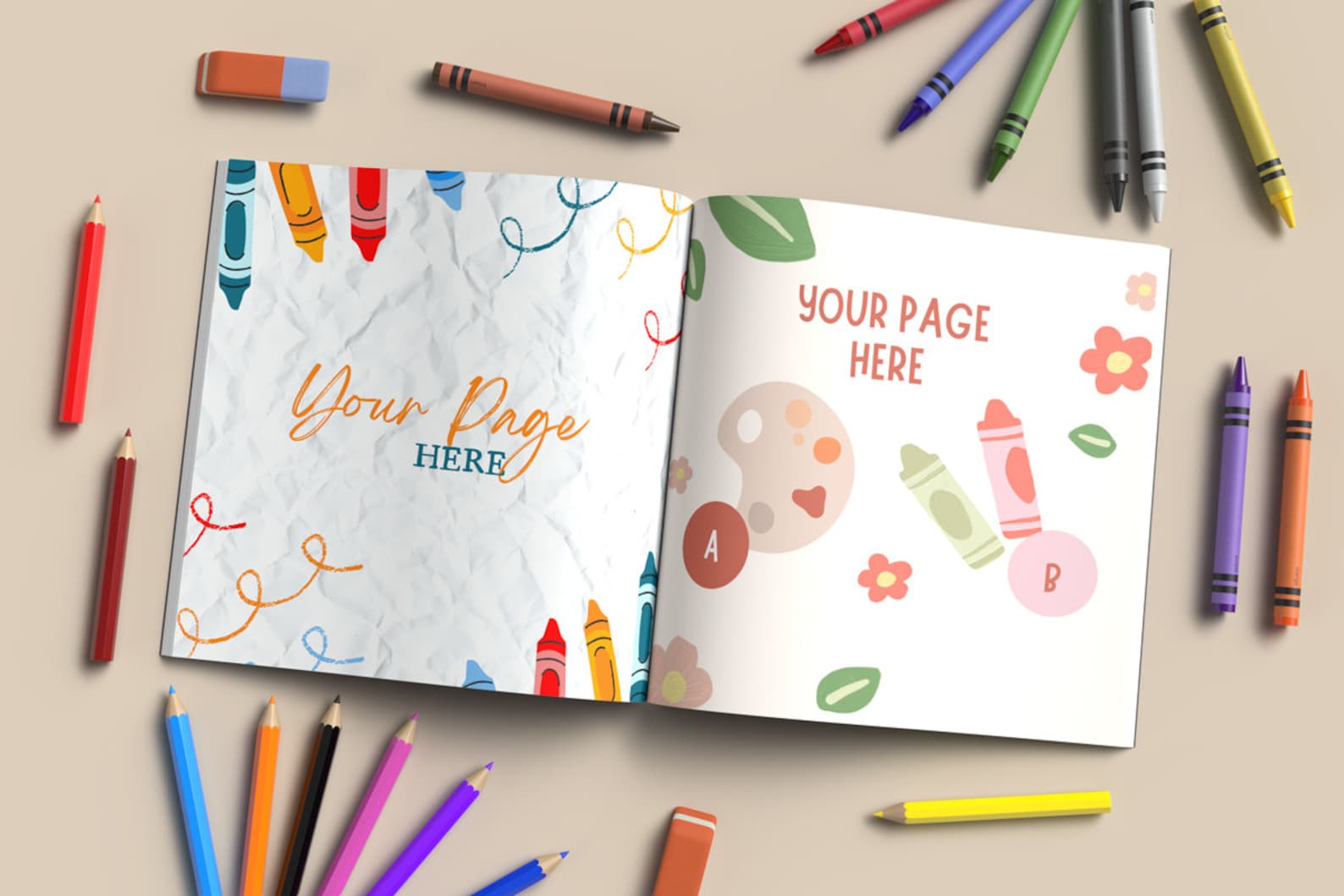 Square Coloring Book Mockup: 8.5 X 8.5 Inch KDP Interior (PSD & JPEG ...