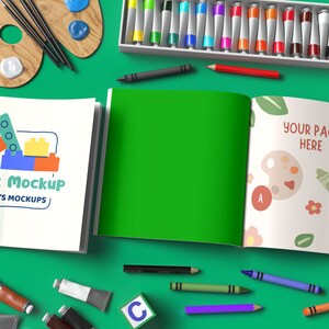 Square Open and Closed Coloring Book Mockup, Open and Closed Coloring ...