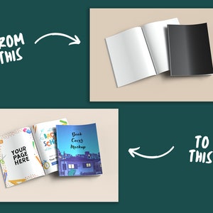 8.5 X 11 Open and Closed Kdp Book Mockup Psp and Jpg, Open and Closed ...