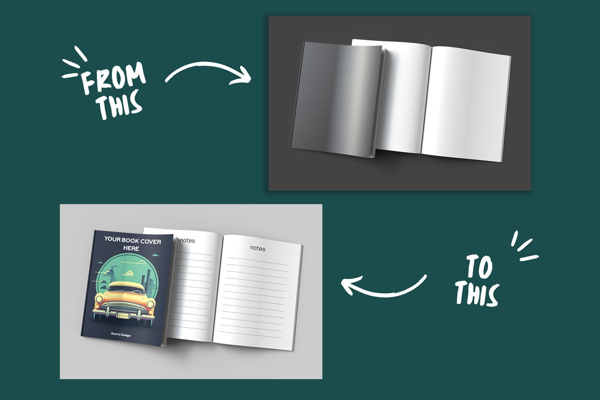 8.5 X 11 Open and Closed Book Mockup Psd and Jpg, Premade Kdp A+ ...