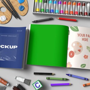 Square Open and Closed Coloring Book Mockup, Open and Closed Coloring ...