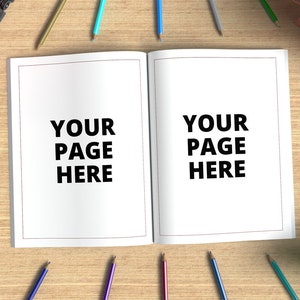 Kids Coloring Book Pages Mockup Psd and Jpg, kids coloring book interior mockup, kdp kids coloring pages, kids book pages mockup