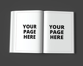 Realistic 8.5x11 Open Hardcover Book Mockup, Hardcover book pages mockup branding, 8.5x11 book cover mockup, Kdp A plus content mockup