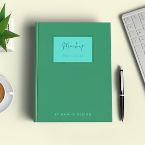 PSD 8.5x11 Hardcover Book Mockup, Hardcover book branding mockup, Realistic 8.5 x 11 book mockup, High-quality book cover mockup