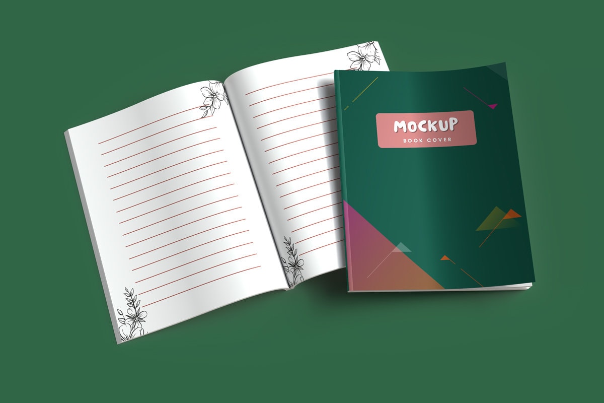 8.5 X 11 Open and Closed Kdp Book Mockup Psp and Jpg, Open and Closed ...