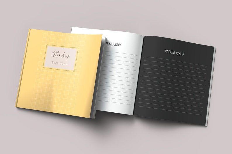 Open and Closed 8.5 X 8.5 Book Mockup PSD and JPG, Kdp Paperback Cover ...