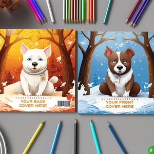 Square Coloring Book Mockup for Kids, Colorful kid coloring book mockup, Interactive children's book mockup, Toy themed coloring book mockup