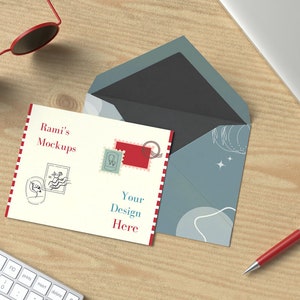 Card Mockup Open, 4x6 Greeting Card Front and Back Mockup for