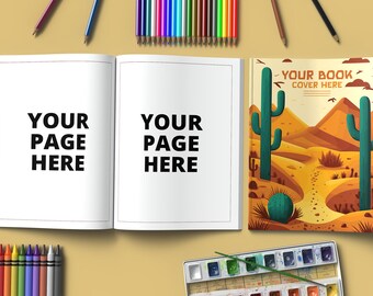 Versatile Book Mockup for Diverse Niches, KDP book presentation mockup, Coloring book layout mockup, KDP A plus content mockup PSD