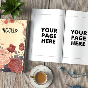 Book Cover and Content Mockup Psd and Jpg, Open and Closed Kdp Book ...