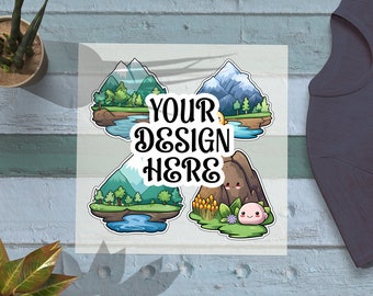 DTF Transfer Mockup PSD, DTF mockup editable, Stickers mcokup, Layered Dtf sheet mockup Psd file, Editable Dtf transfer sheet mockup