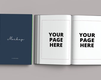 6 X 9 Hardcover Book Presentation Mockup, Open and Closed hardcover book mockup, Book pages and cover mockup, A Plus content branding