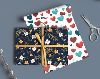 Gift wrap paper mockup template, Modern and stylish gift wrap mockup, Special occasion gift wrap design template, Wrapping paper template