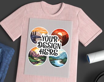 DTF Transfer Film Mockup PSD, DTF transfer sheet presentation, Adhesive product mockup, Sublimation design showcase, Sublimation mockup
