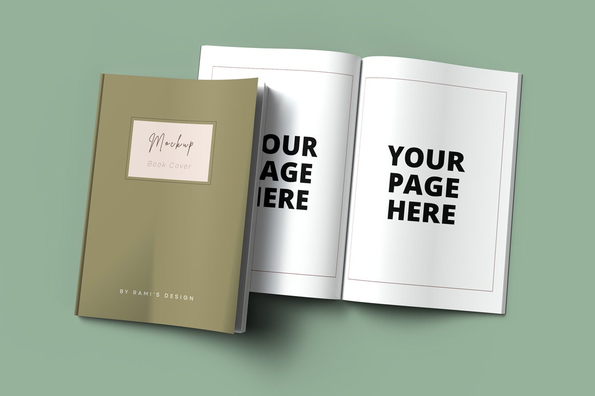 7 X 10 Open and Closed Book Mockup Psd and Jpg Book Cover and Etsy