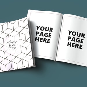 Copertina e pagine di un libro 8,5 x 11 in formato PSD e Jpg, download di mockup di libri in formato PSD, mockup di contenuti KDP A Plus predefiniti, mockup di libri tascabili KDP