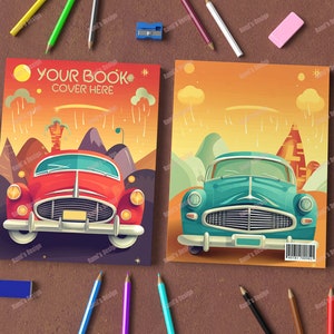 Coloring book front and back cover mockup PSD and JPG, Premade kdp A plus content mockup, kdp coloring book cover mockup, Book mockup Psd
