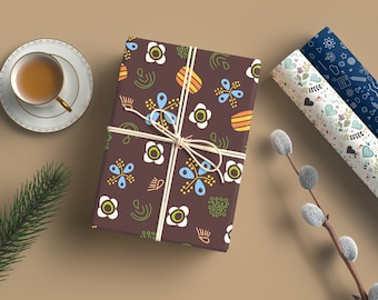 Caja de regalo y maqueta de papel de regalo Psd y Jpg, maqueta de papel digital, maqueta de Etsy, maqueta de listado de Etsy, conjunto de maqueta de papel de seda de embalaje