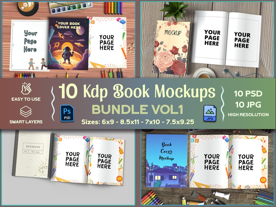 Kdp Book Mockups Bundle, Premade Kdp A Plus Content Mockups, Open and ...