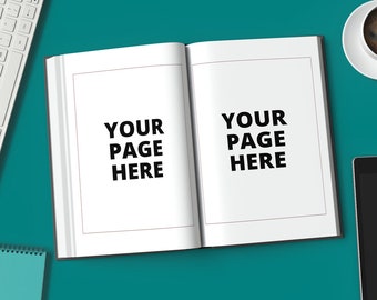 Realistic 6x9 Open Hardcover Book Mockup, Hardcover book presentation mockup, Realistic hardcover book mockup,A+ content presentation mockup