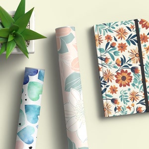Notebook and Paper Roll Pattern Mockup, Seamless pattern mockup for notebook and paper roll, creative paper mockup, Digital paper mockup