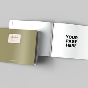 8.25 x 6 open and closed book mockup front view Psd and Jpg, KDP book mockup for self-publishing authors, Notebook mockup for branding