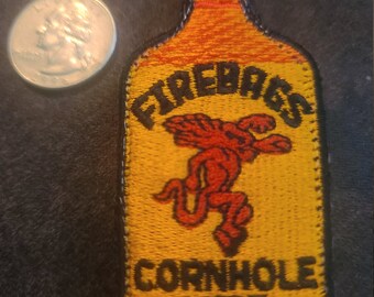 Fireball whiskey Iron-on/sew-on Embroidered Patch Motorcycle Biker Kawasaki 