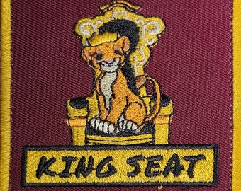King Seat . embroidered Cornhole bag backpack hook pull patch