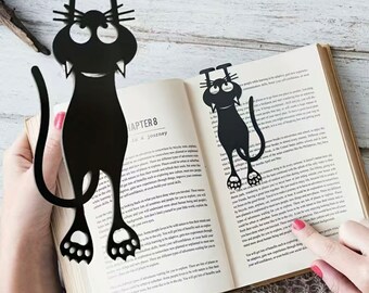 Black Cat Bookmark – Cute Paper Holder For Book Lovers (UK Made)