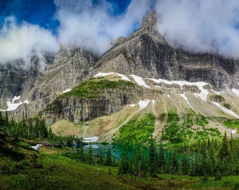 Glacier National Park wall art/XWide Pano/Iceberg Lake/nature photography/adventure/scenic hikes/wild/wonderful/alpine/adventure/canvas