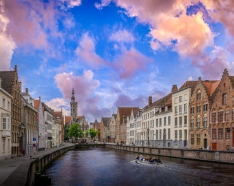 Bruges Belgium wall art/Venice of the North/Cityscape/Chocolate/sunset/Europe/Architecture/Travel/Canals/prints/canvas/acrylic/metal