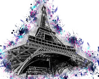 Eiffel Tower wall art/Wild-Wacky/Modern Art/Paris/France/travel/poster/European Vacation/three-dimensional/paper/canvas/acrylic/metal