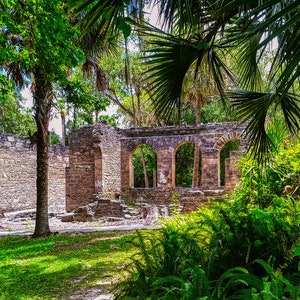 Stampe di rovine di zuccherifici della Florida/New Smyrna Beach/Florida/Guerre Seminole/Luoghi storici/Sogno nascosto/Natale/carta/tela/acrilico/metallo